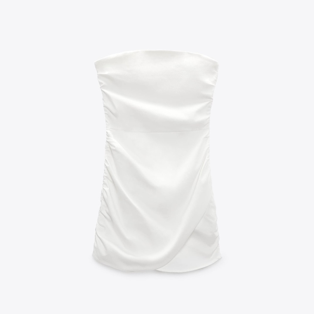 Zara Draped Mini White Dress